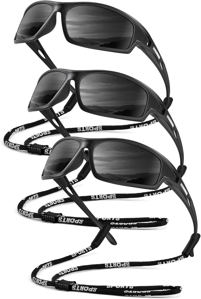 QALLY Store Polarized-Sunglasses-Men Sports Mens-Sunglasses: Sun-Glasses with UV Protection for Fishing Driving Running Cycling - Image 1